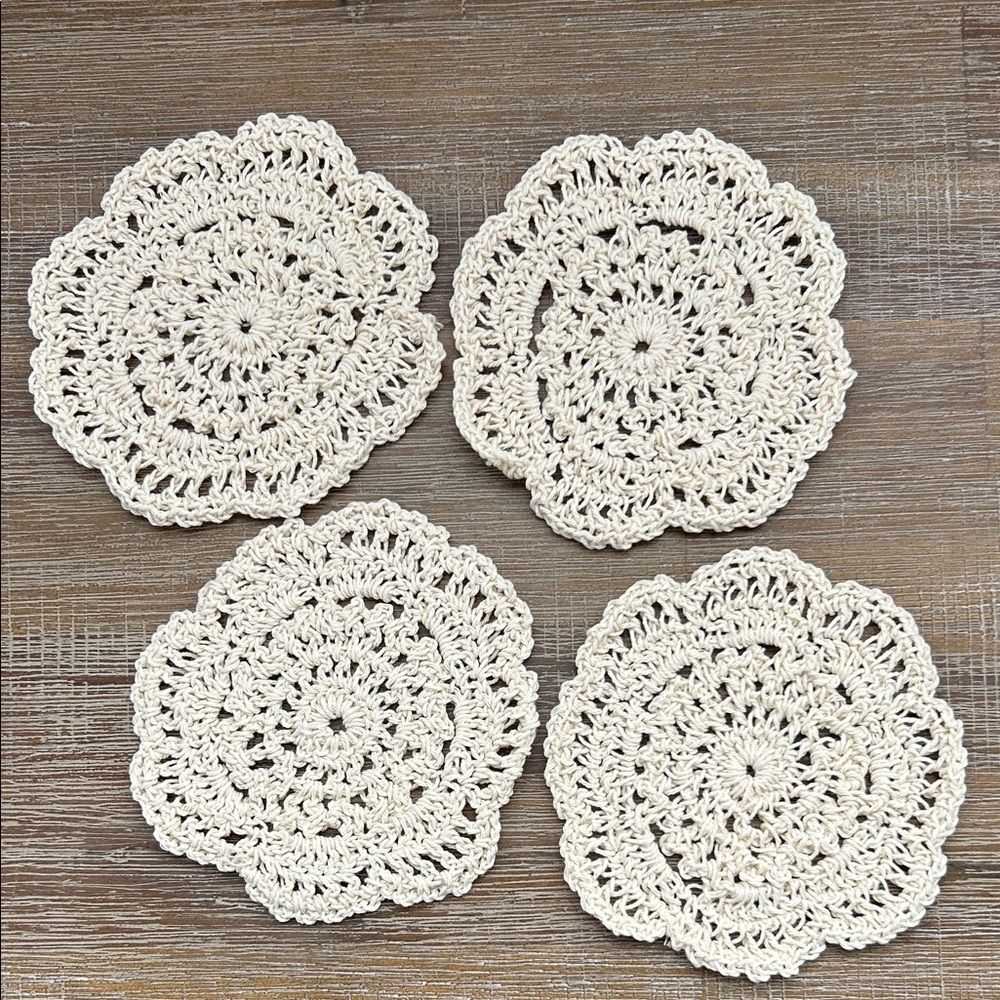 Handcrafted Crochet Coasters Set of 4